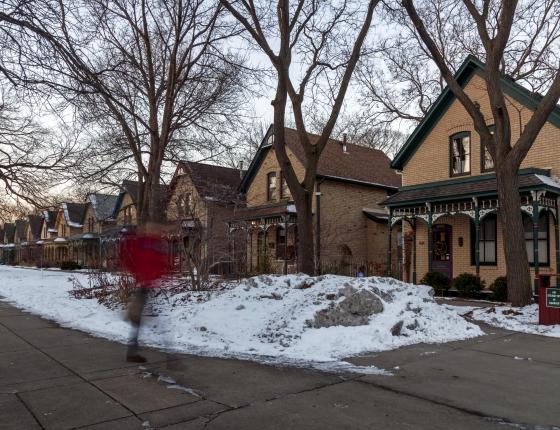 Minnesota neighborhood in winter